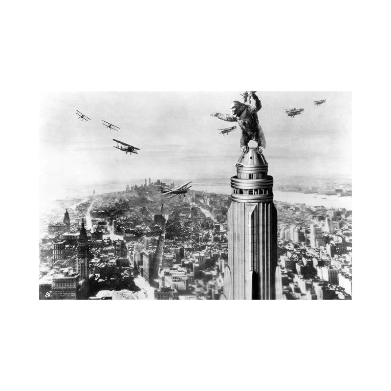 «King Kong», 1933, reproduction d'art graphique sur toile tendue, H 26 po x l 40 po x 1,5 po