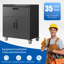 Armoire de garage de 29,5 po de largeur avec tiroir et tablette réglable en métal, chariot de rangement verrouillable pour atelier et garage, noir-276856881