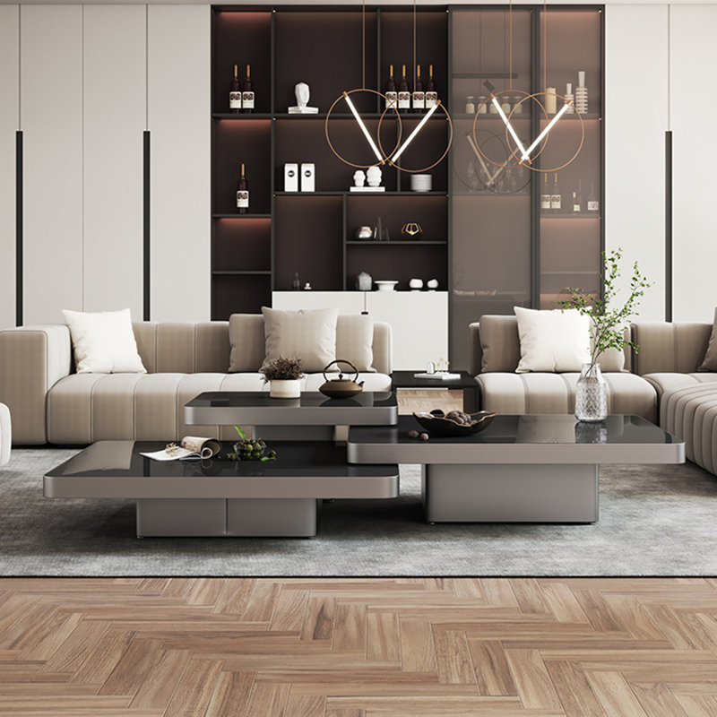 Simple luxurious square coffee table set