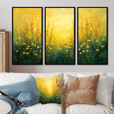 «Golden Wildflowers», 3 pièces