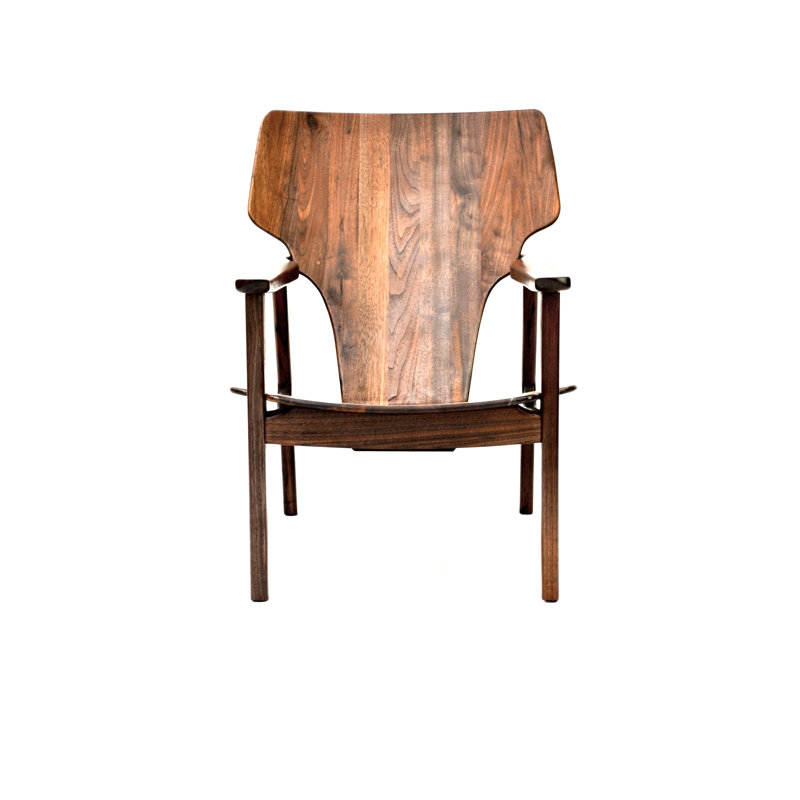 London Armchair Chair with Ottoman, Walnut