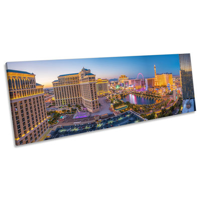 Las Vegas Strip Skyline Nevada - Wrapped Canvas Panoramic Print