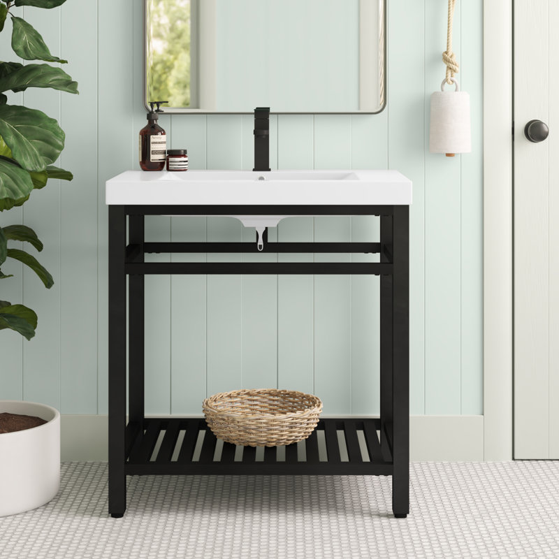 Ensemble de meuble-lavabo simple 30 po Raya, Noir