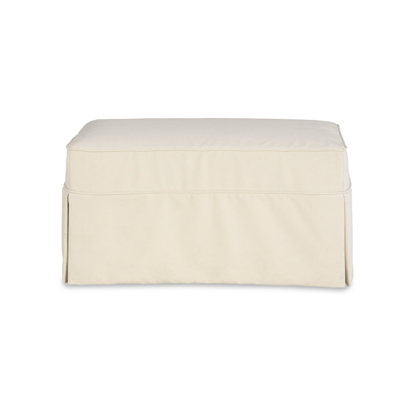 Repose-pieds rectangulaire Casey, Blanc Ida