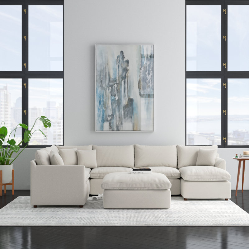 Beauen 144" Wide Corner Sectional with Ottoman, Left Hand Facing