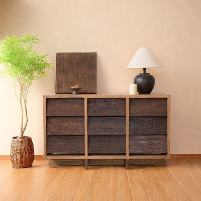 Buffet Wabi-sabi vieille porte en bois