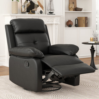 Upholstered Cat Scratch-Resistant Fabric Swivel Rocker Recliner by Ebern Designs