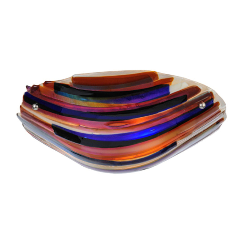 Abat-jour de fantaisie en verre H 5,25 po x l 18,75 po Danetra