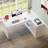 55.12'' W L-Shaped Desk with LED Light and 3 Drawers