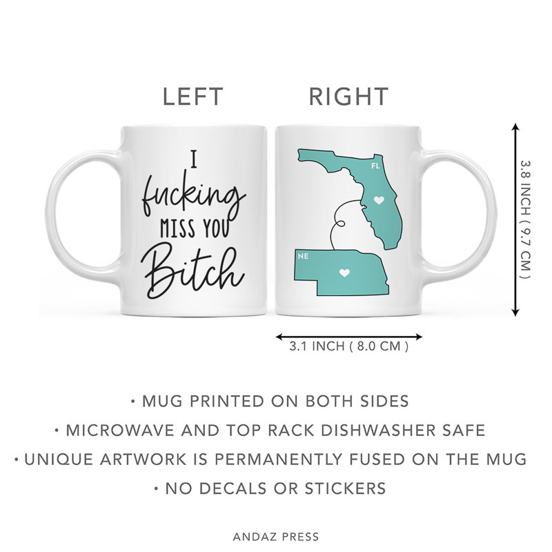 Ceramic Coffee Mug, Florida And Nebraska