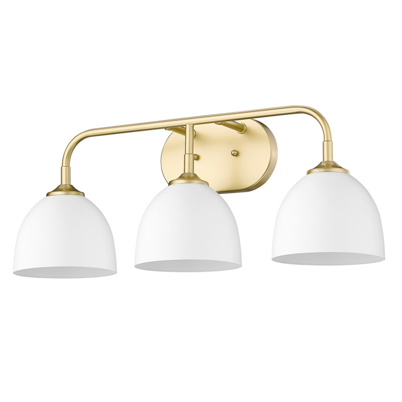 Ringwood 3-Light Dimmable Bathroom Light, Or olympique, Blanc mat