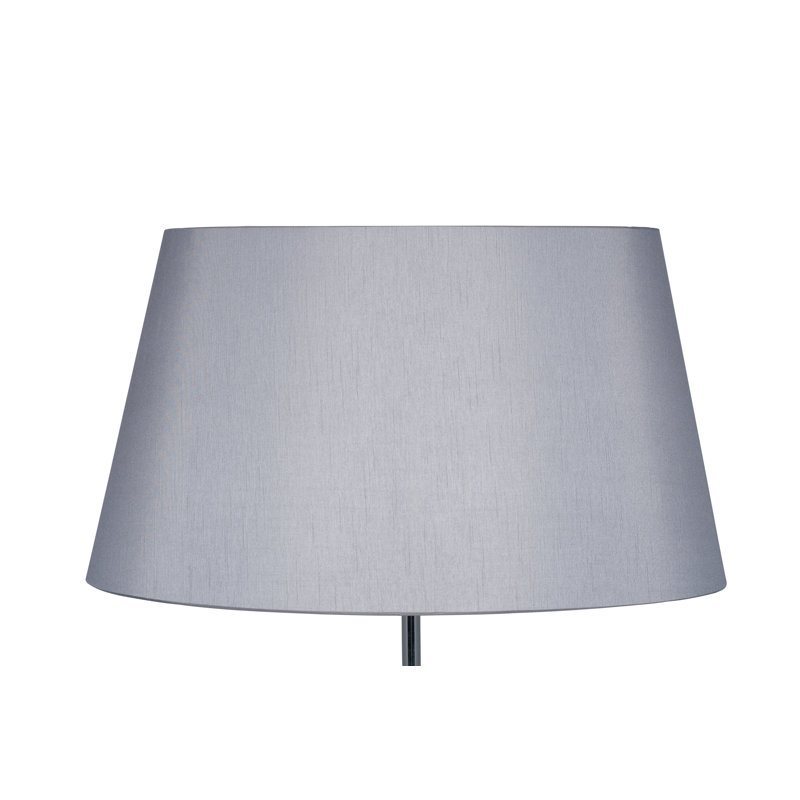Martha Oval Silk Mix Tapered Lampshade, Steel Grey, 28cm H x 50cm W x 31cm D