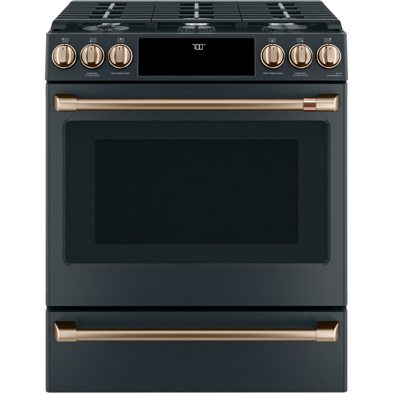 Front Control Gas Range Handle Kit, Brushed Bronze
