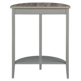 Grey Oak and Grey Half Moon Console Table with Bottom Shelf