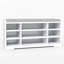 Banc de rangement à chaussures blanc à 9 cubes avec siège rembourré pour vestibule, couloir et garde-robe