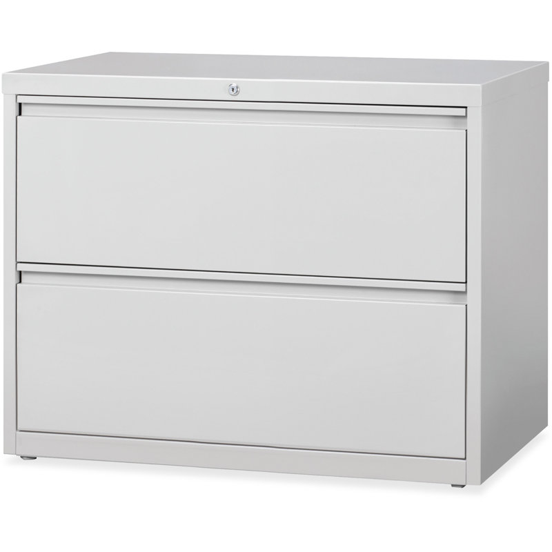 Light Gray Lockable 2-Drawer Legal Size Lateral File Cabinet