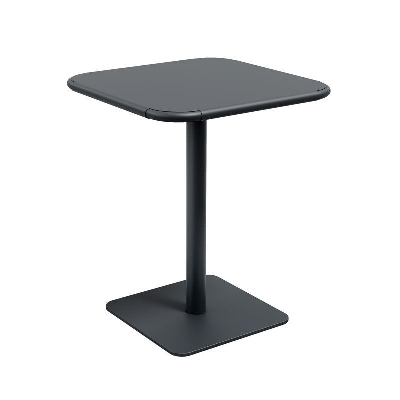 Haley Square Steel Table 24" Black, Black