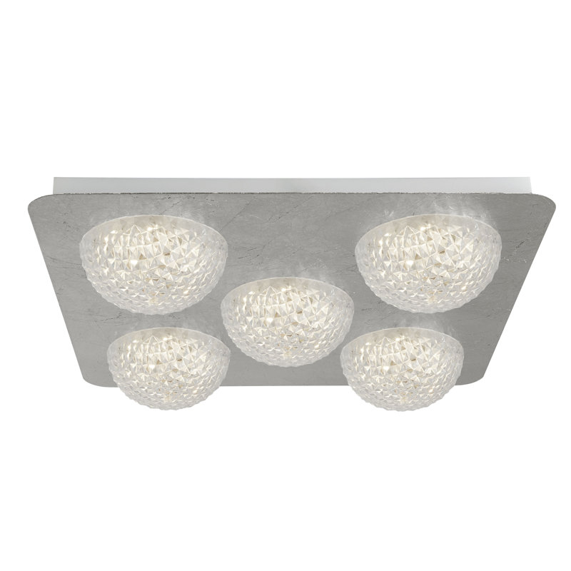 Anyelin Acrylic LED Flush Mount, Silver