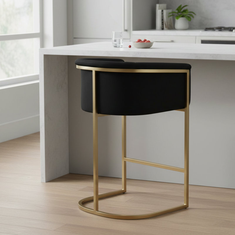 Tabouret de bar Leota, Noir