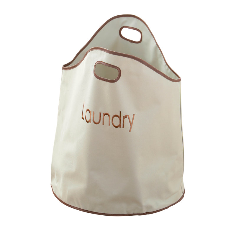 Fabric Laundry Bag with Handles, Beige