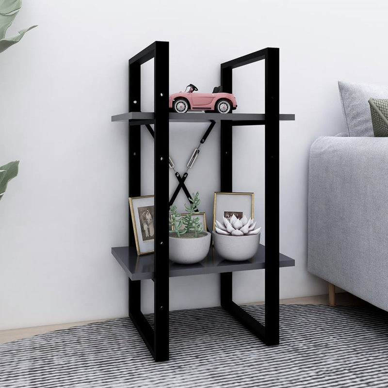 Canne Book Cabinet Engineered Wood, Sonoma Oak, (2 Shelves) 27.6" H x 15.7" W x 11.8" D