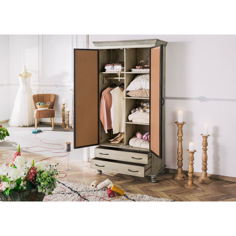2 Door Solid Wood Wardrobe