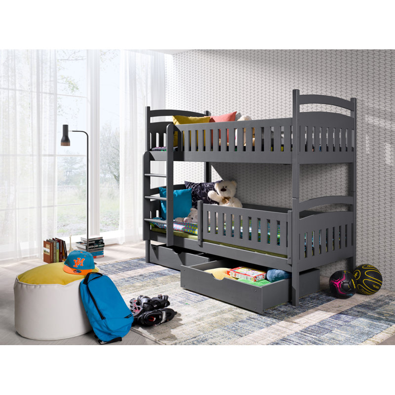 Evans Single (3') Standard Bunk Bed and Mattress, Graphite
