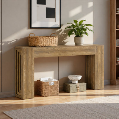 Grand canapé de table, table de couloir en bois, console
