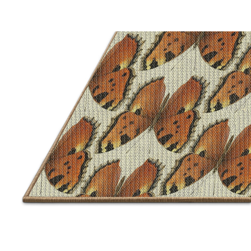 Tapis brun/beige à motifs, Rectangle 5 pi x 7 pi