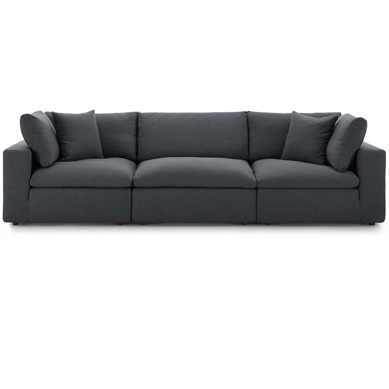 Modway Copper Grove Hrazdan Down-filled Over-stuffed 3-piece Sectional Sofa Set, Gray