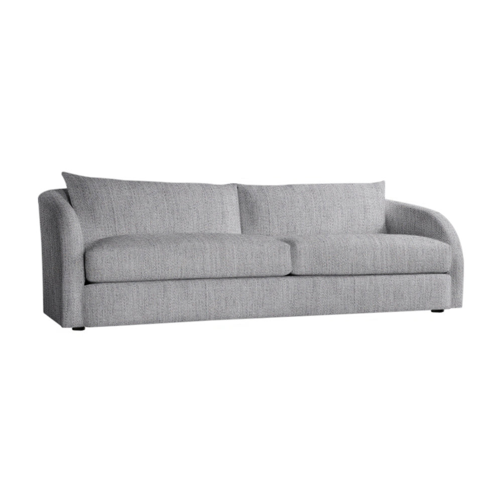 Palermo 95'' Wide Aluminum Loveseat with Cushions, Canvas Granite Sunbrella® Canvas