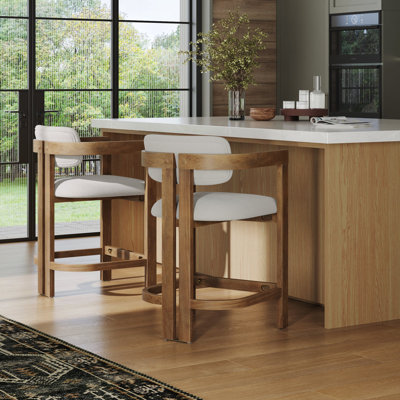Tabouret de bar Arik Boucle Barrel