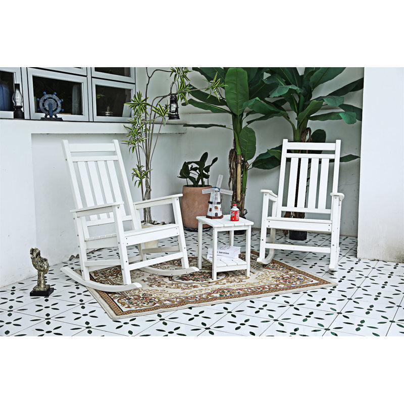 3-Piece Rocking Chair Set, White