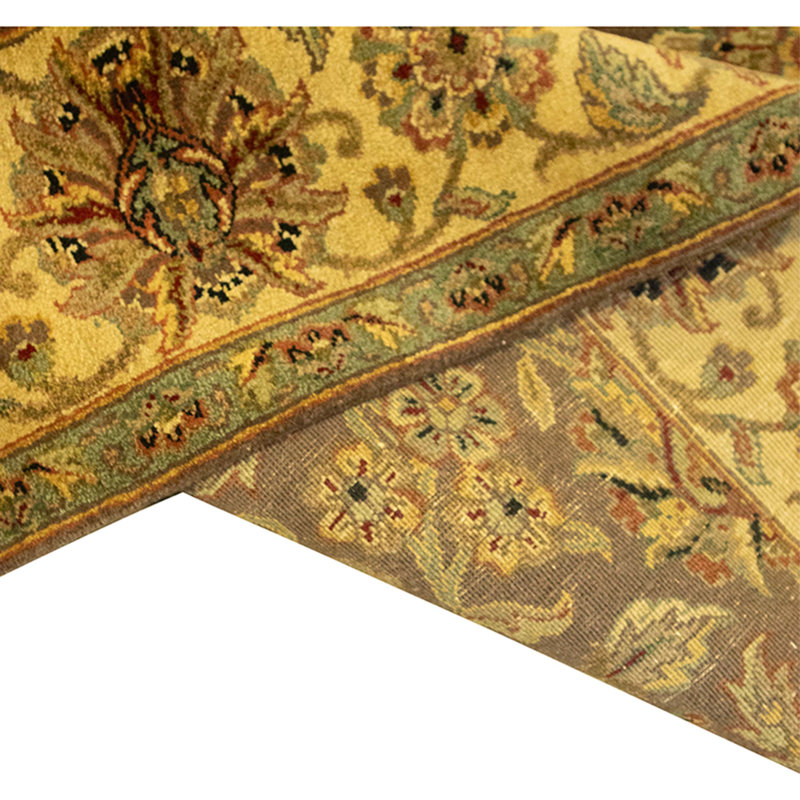 Hand Knotted Wool Oriental Area Rug in Rust And Ivory