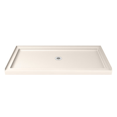 DreamLine SlimLine 30 inch D x 60 inch W x 2 3/4 inch H Centre Drain Single Threshold Shower Base in Biscuit