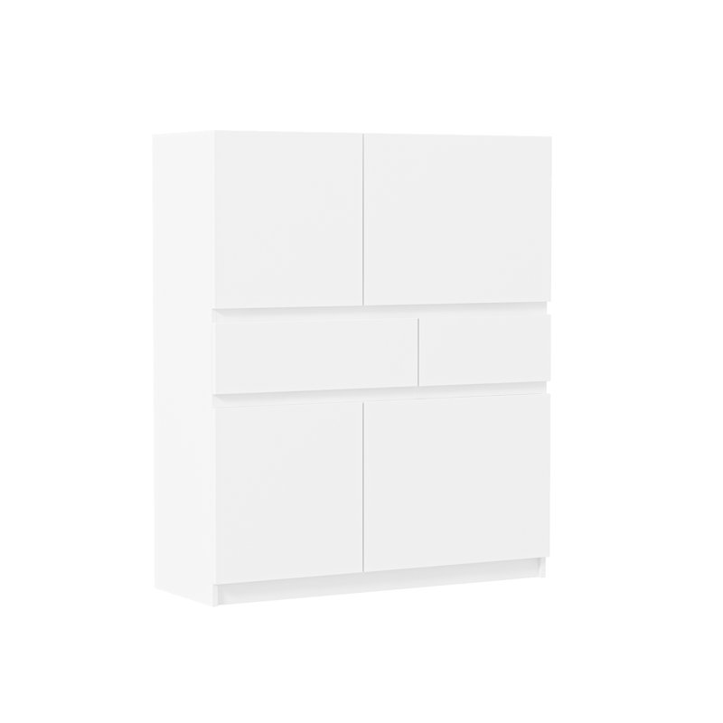 American Retro Buffet Design blanc spacieux et spacieux avec rangement, coiffeuse, armoire et armoire robustes et sécuritaires