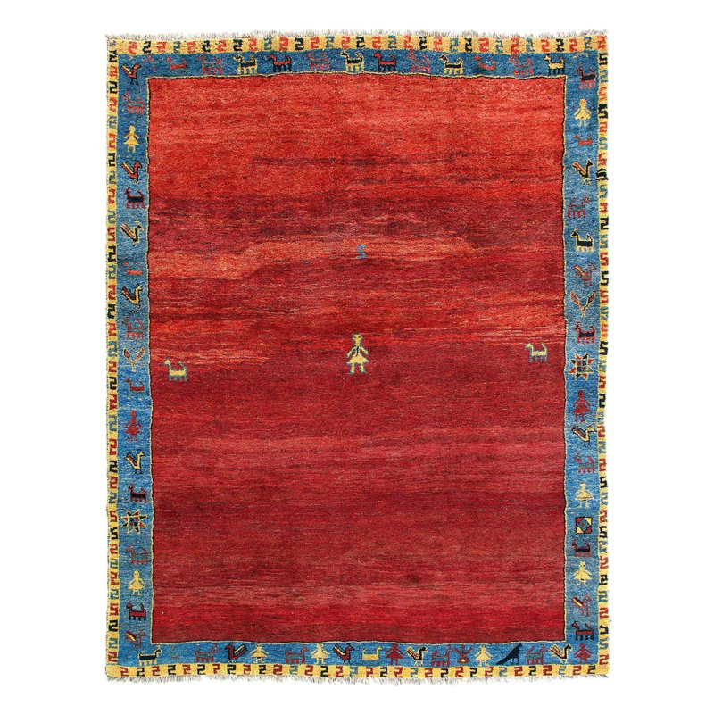 Geometric Area Rug in Red