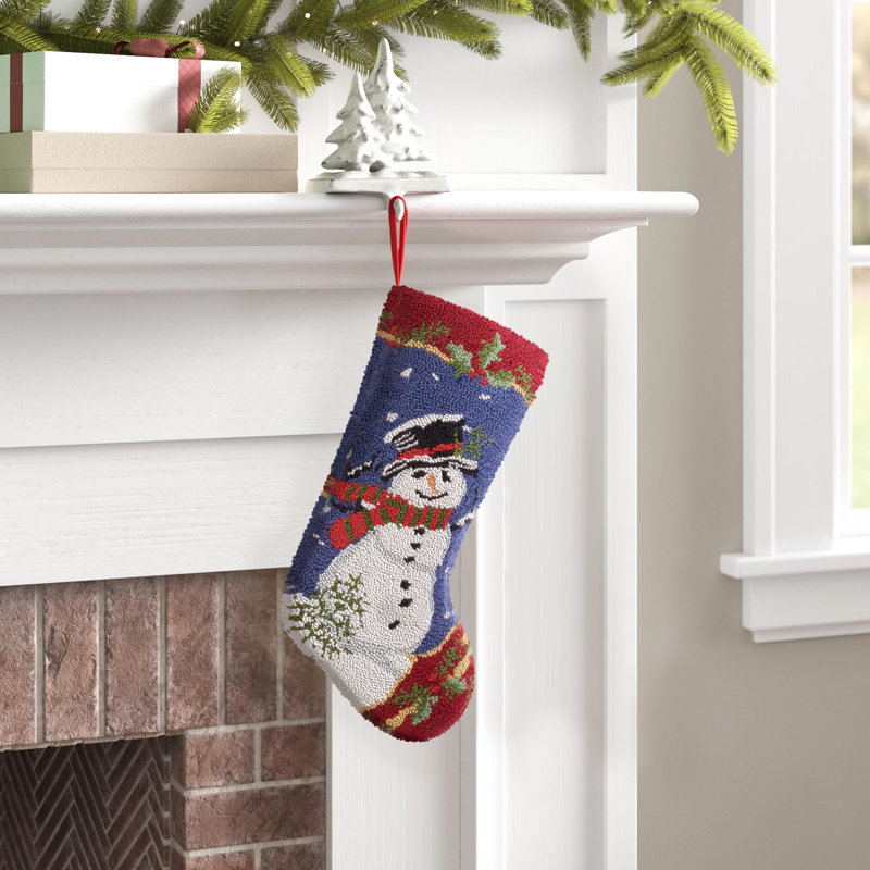 Bas de Noël crocheté 19,00 ", bonhomme de neige