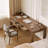 Solid wood rectangular walnut-colored desk with drawers-1855796525