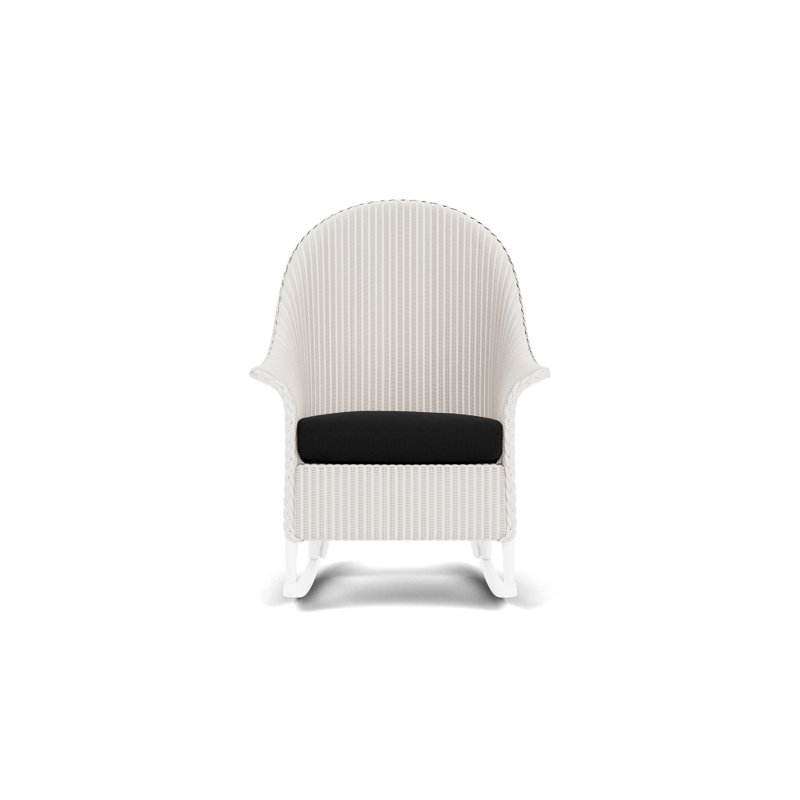 Loom Outdoor Rocker Chair, Canvas Black Sunbrella® Canvas, White