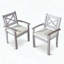 Chaises de salle à manger avec coussins en eucalyptus certifiées FSC, ensemble de 2