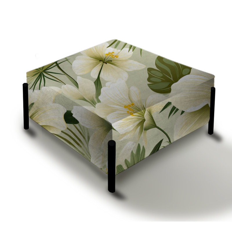 Tranquil Oasis Tropical Motif I - Grand repose-pieds carré tropical