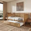 Lit de jour simple en rotin avec lit gigogne simple, aucun sommier nécessaire
