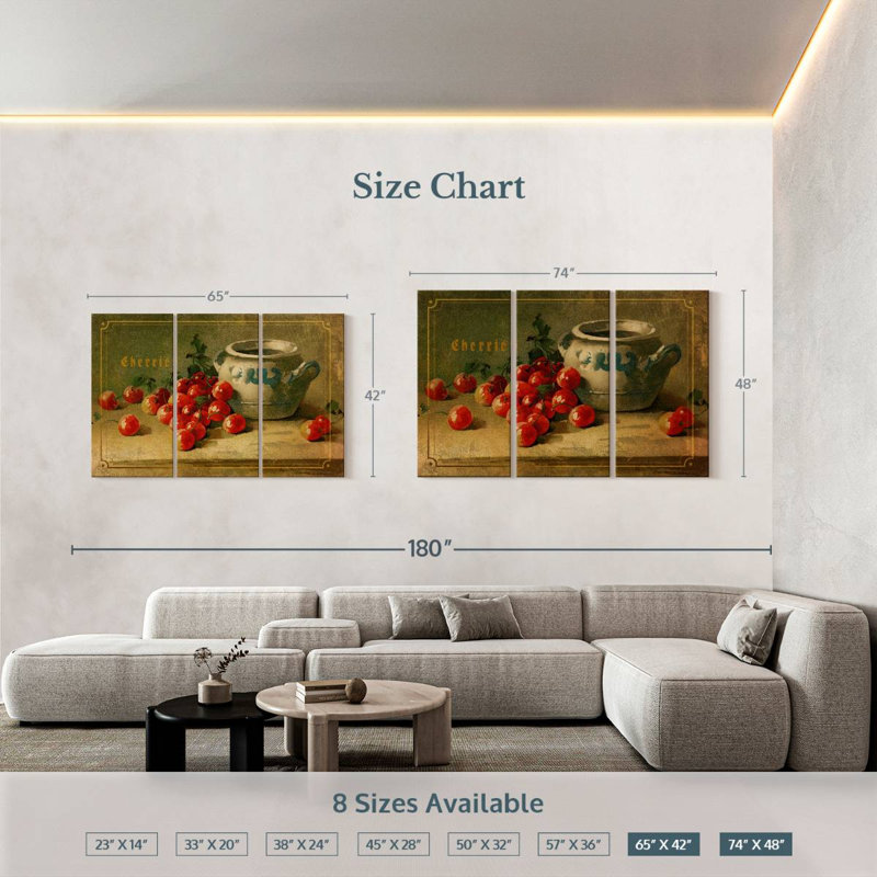 Yarlin Delicious Cherries, 42" H x 65" W