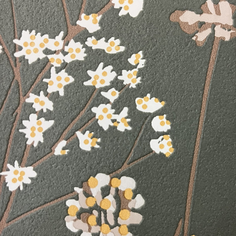 Blossom Branches Olive Wallpaper, Sage