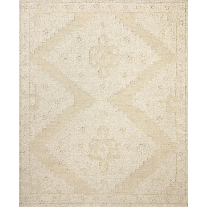 Tapis ivoire / naturel Marceli, Carré 1 pi 6 po