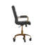 Fauteuil de bureau pivotant à dossier moyen avec accoudoirs et roulettes transparentes-1277895699-1277895724
