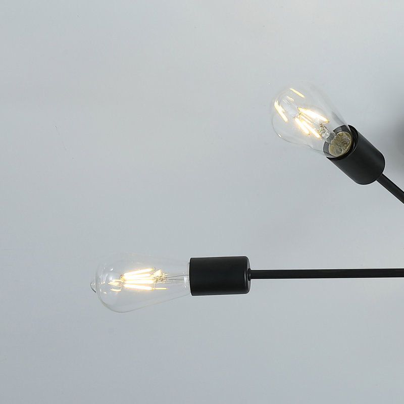 Renshaw 6 - Light Bulbs Sputnik 21.65" Semi Flush Mount Light Fixture, Black