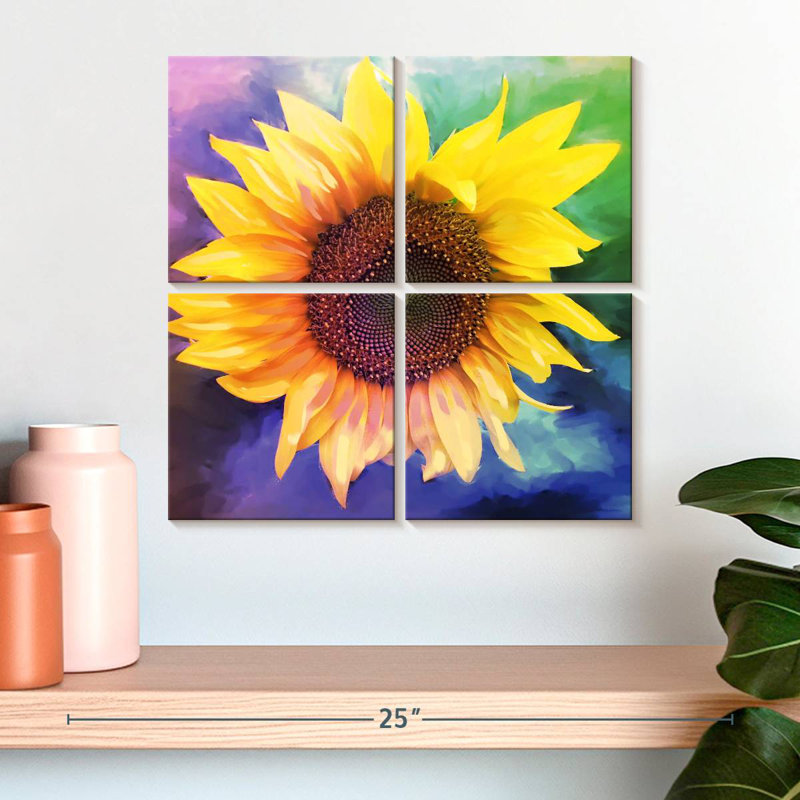 Harnek couleur tournesol éclaté, H 18 po x l 18 po