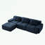 Canapé modulaire en L en velours côtelé avec siège profond et repose-pieds mobile-739909101-739909089
